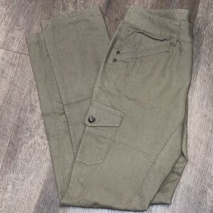 DKNY Green Cargo Pants with Straight Leg Cut